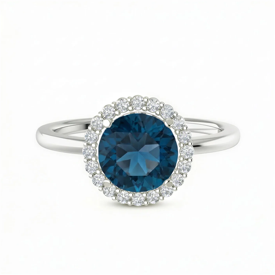 Anello Gazzola Gioielli Donna Amuleto in Oro bianco Topazio blu 0.91 Ct AN-900A-72-1-9-13-TL-BR-N-DEF-VS - AN-900A-72-1-9-13-TL-BR-N-DEF-VS